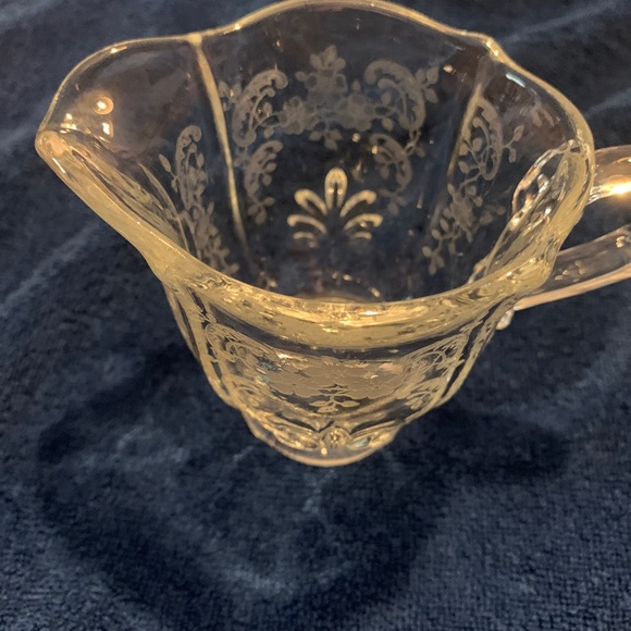 Vintage Fostoria Measure Rose cream and sugar set
